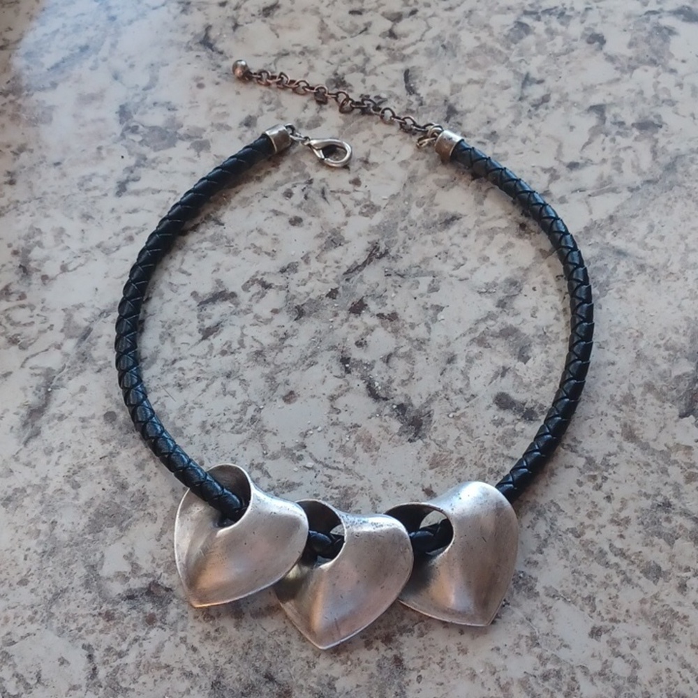Chico's choker necklace leather choker women's jewelry